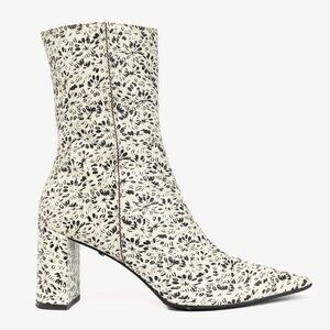 Dorothee Schumacher White & Black Floral-Print Leather Boots